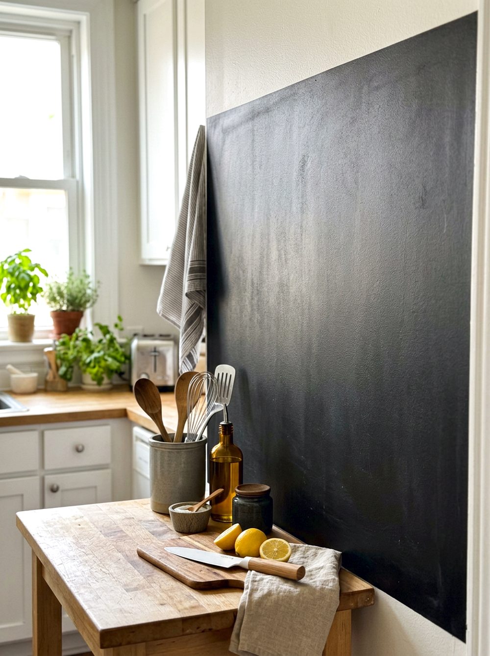 Chalkboard Contact Paper Backsplash
