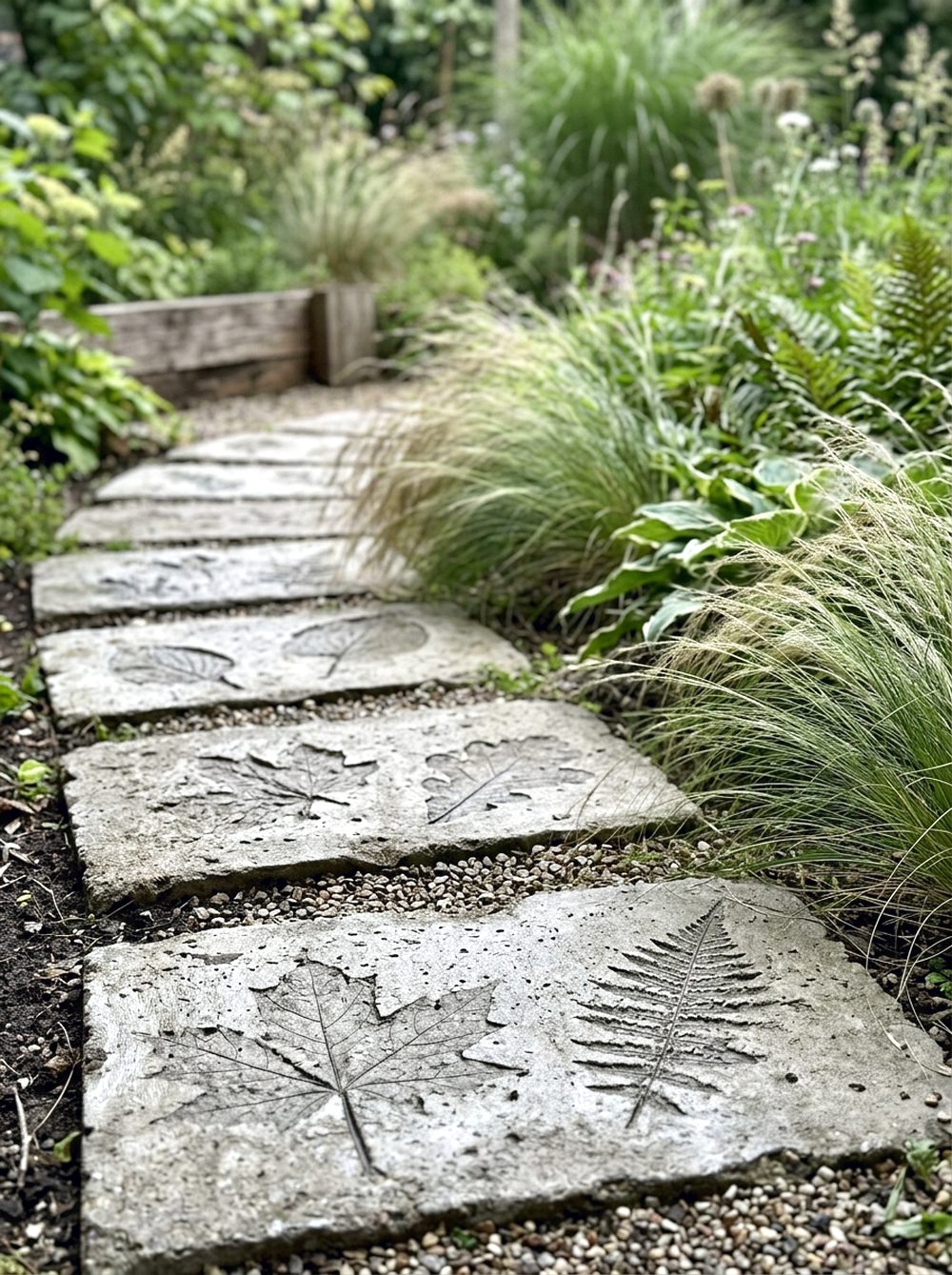 Concrete Leaf Print Path