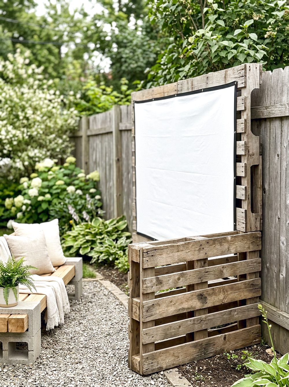 Corner Pallet Screen for Small Yards