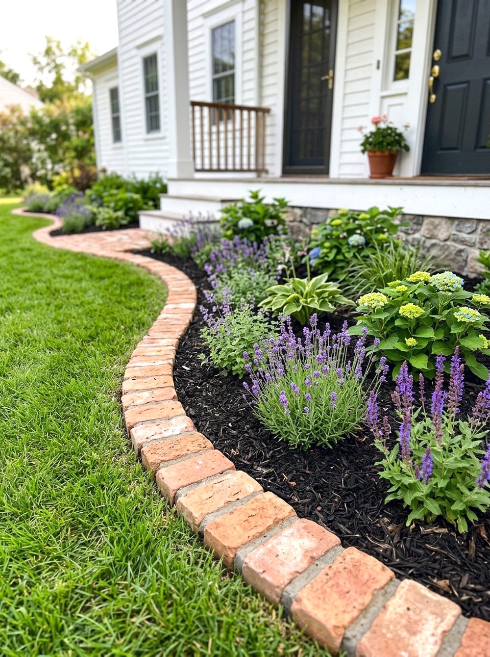 Curved Brick Garden Border