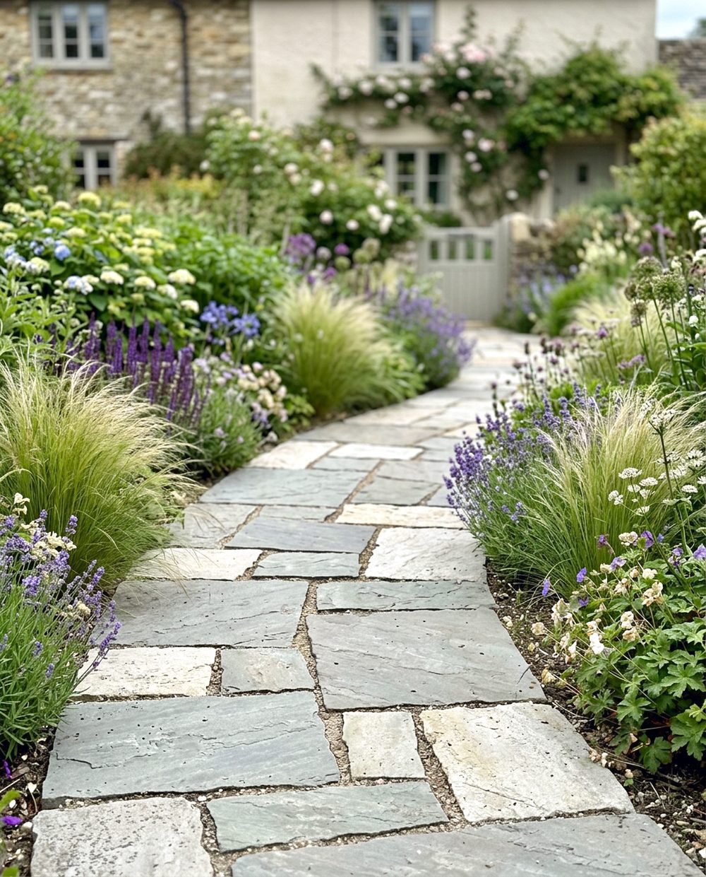 Curved Flagstone Path