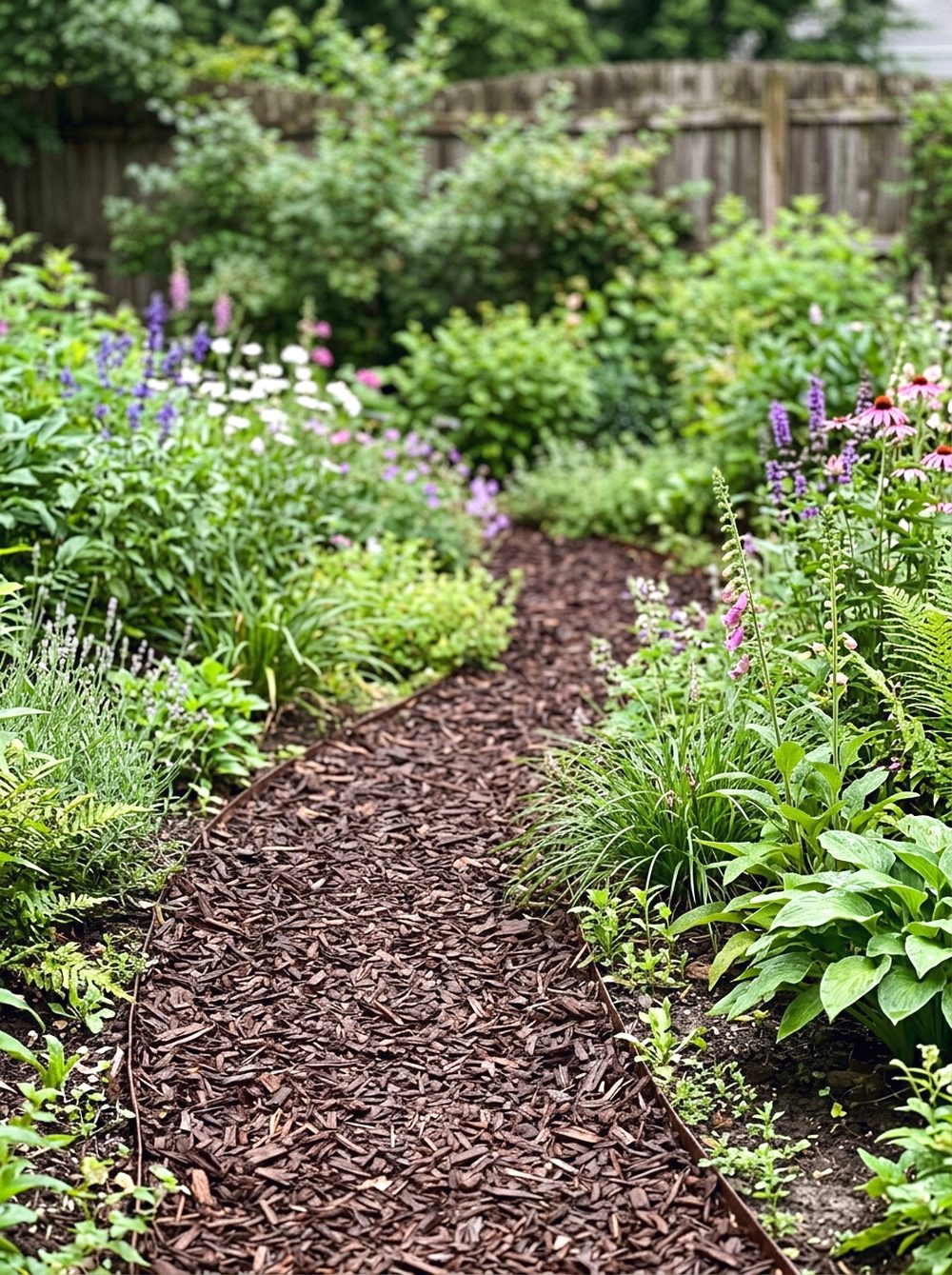 Curved Mulch Path