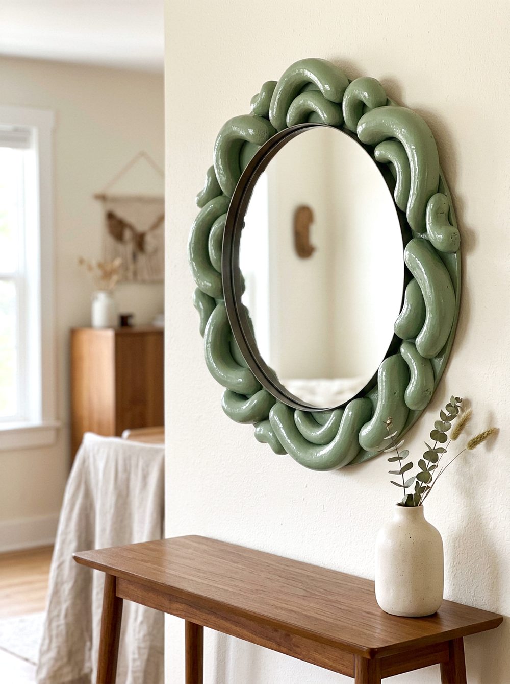 Curved Sculptural Wall Mirror