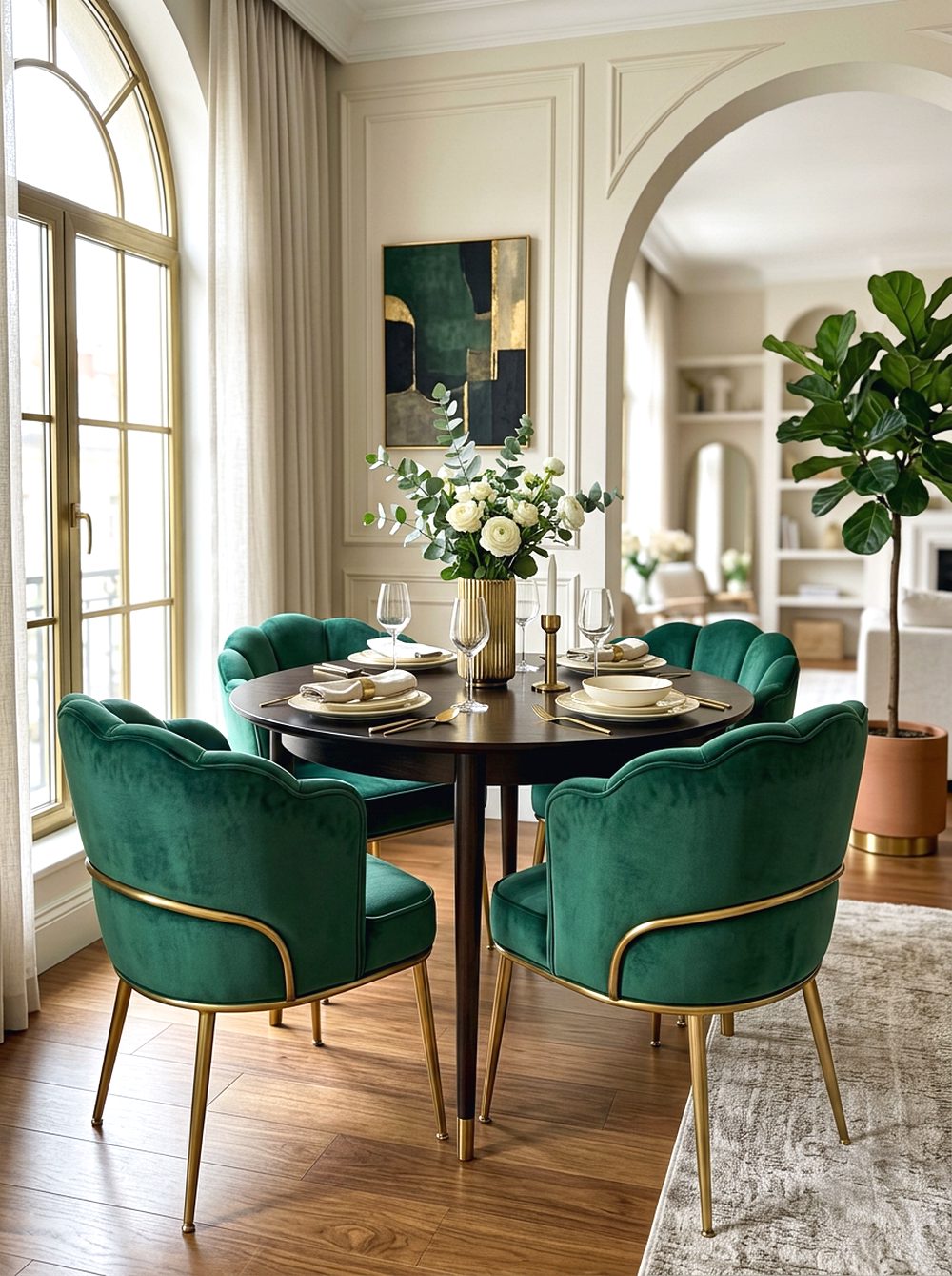 Curved Velvet Dining Chairs