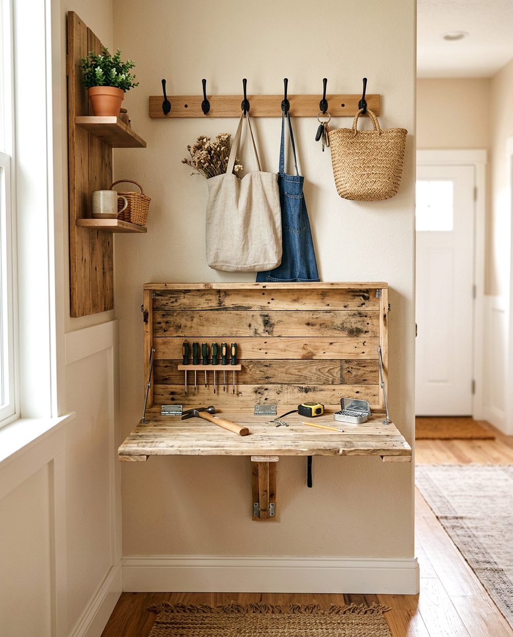 Entryway Utility Bench for Quick Fixes