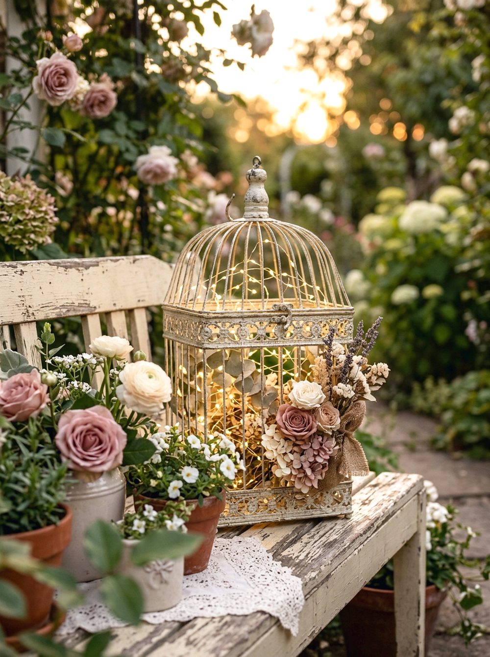 Fairy Light Birdcage Accent