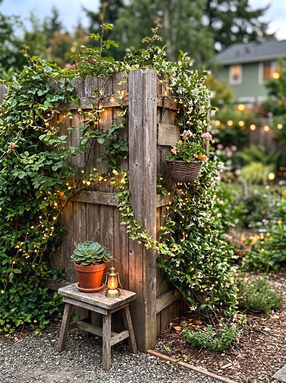 Fairy Light Fence Corner