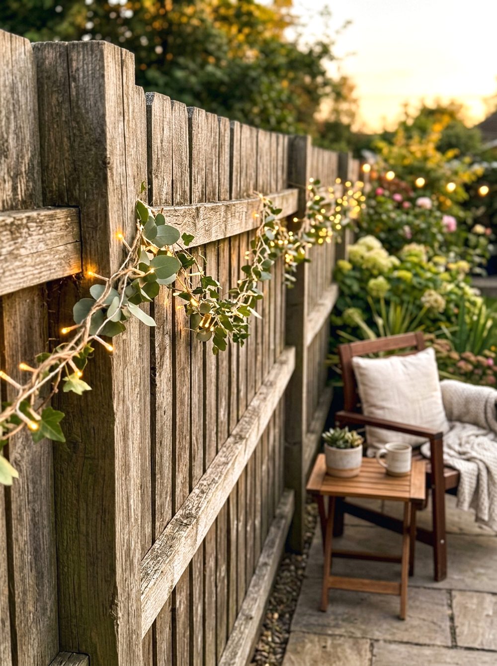 Fairy Light Fence Garland