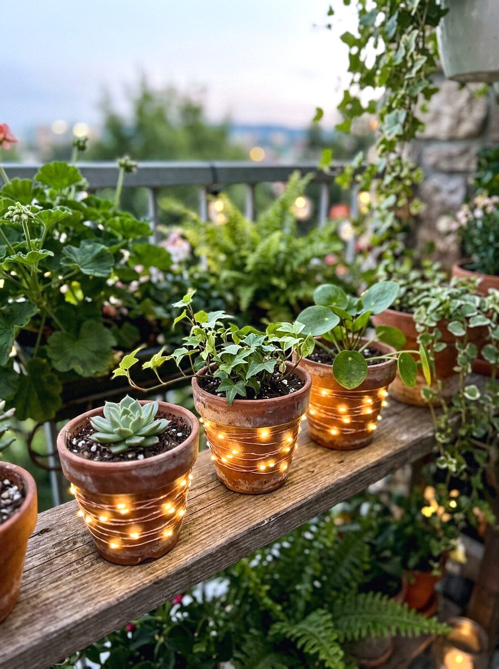 Fairy Light Plant Pots