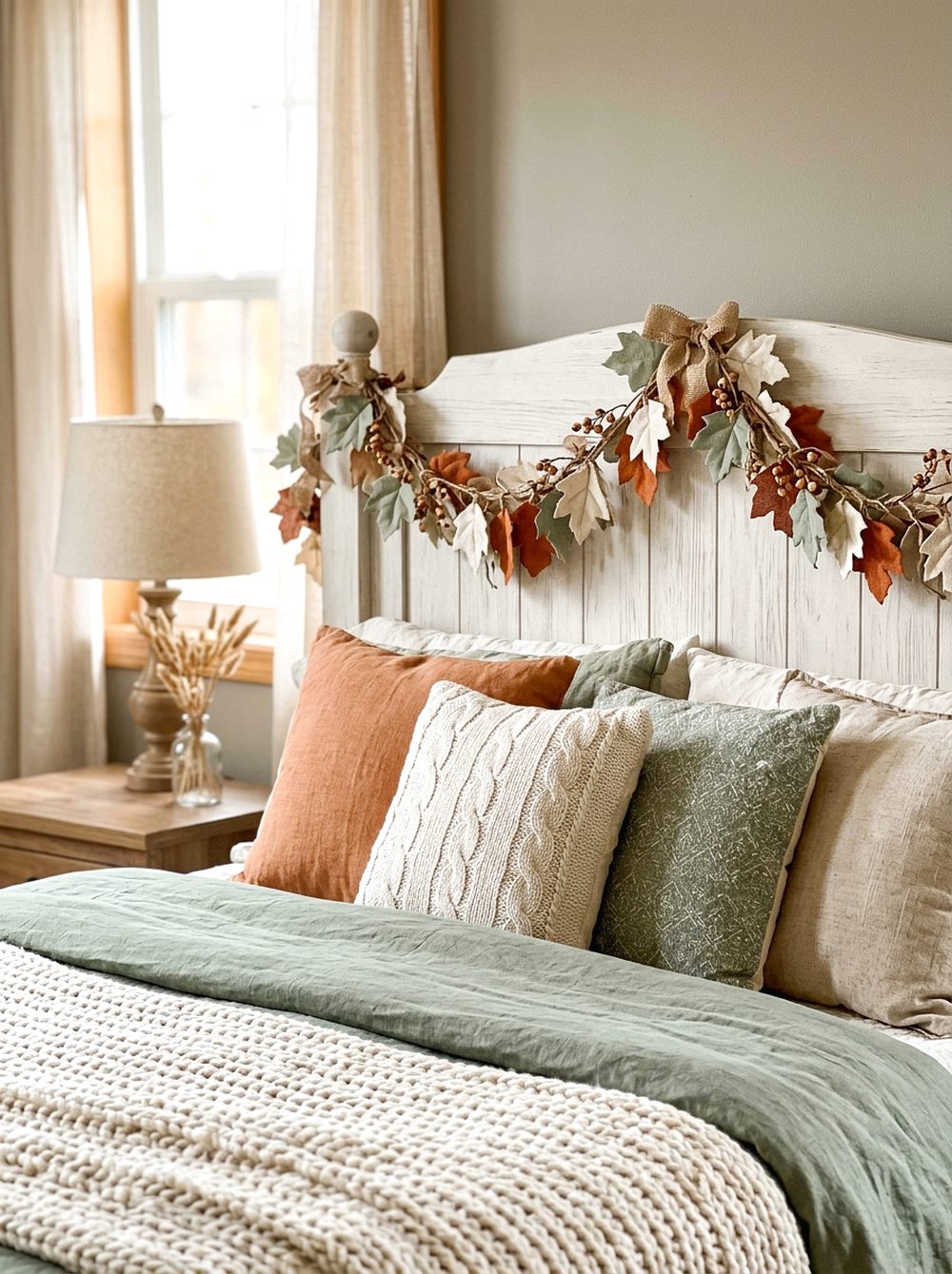 Fall Garland Headboard Decor