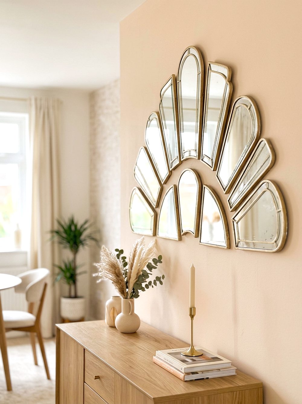 Fan-Shaped Mirror Wall