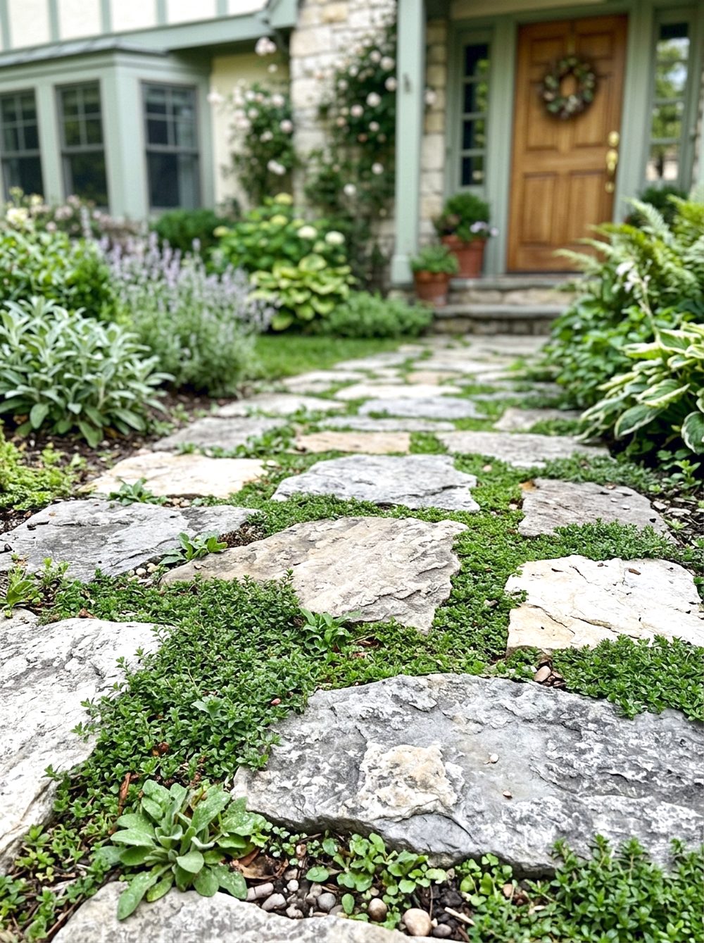 Flagstone Path with Ground Cover