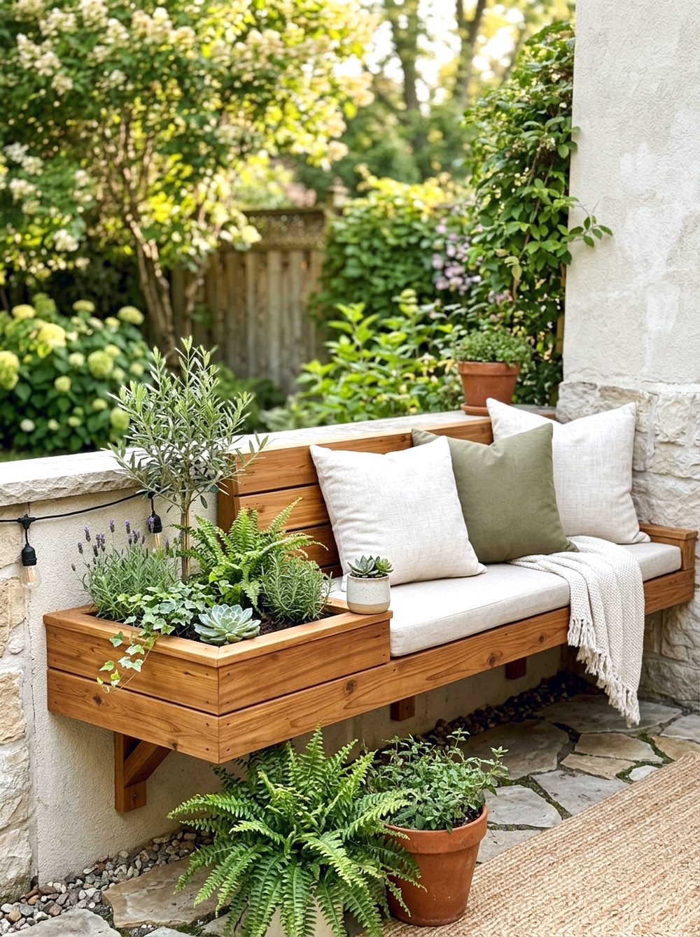 Floating Bench with Planters