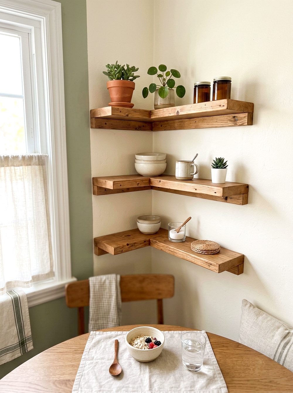 Floating Corner Shelves