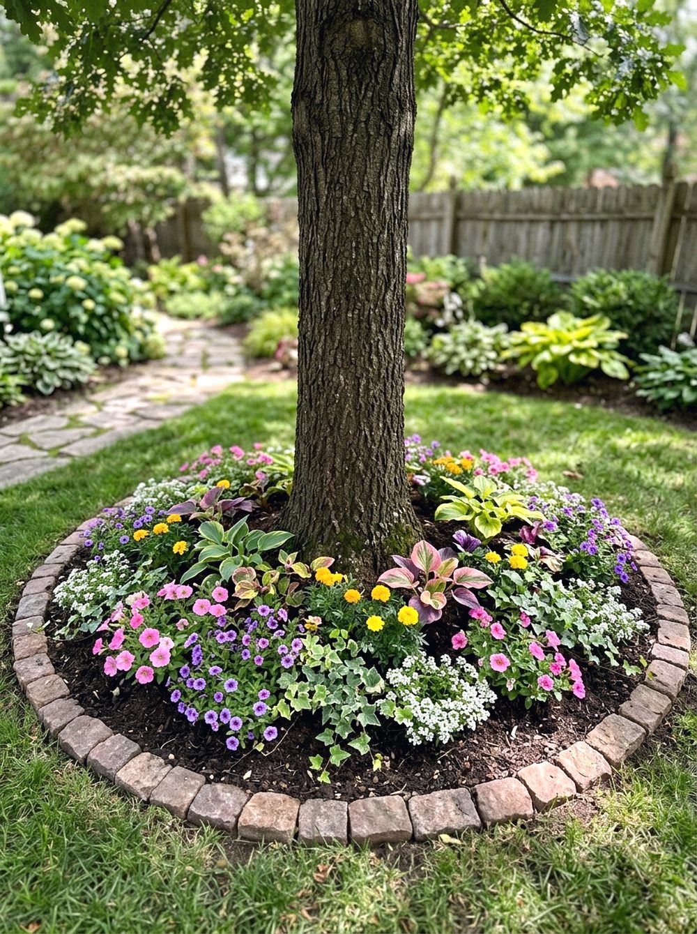 Flower Bed Around a Tree