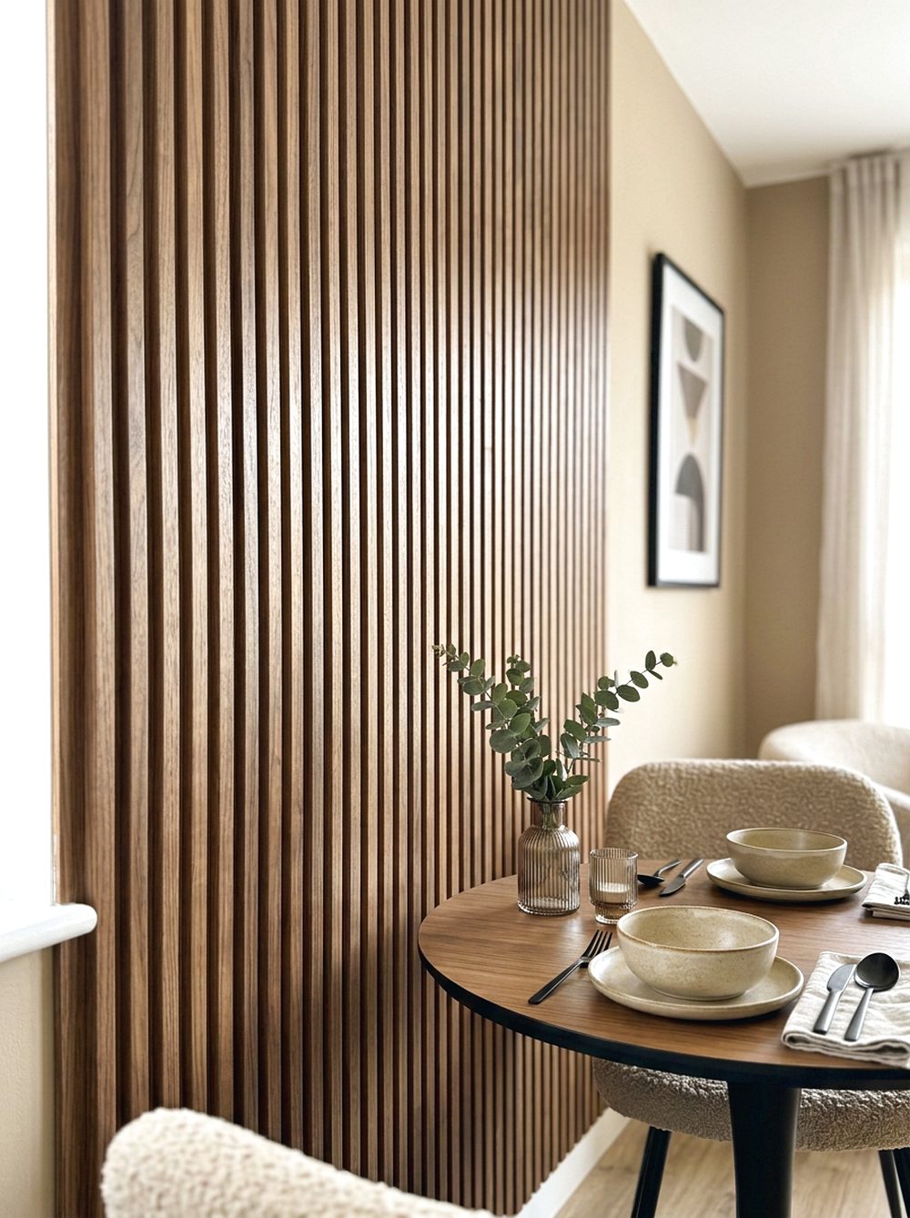 Fluted Wood Feature Wall