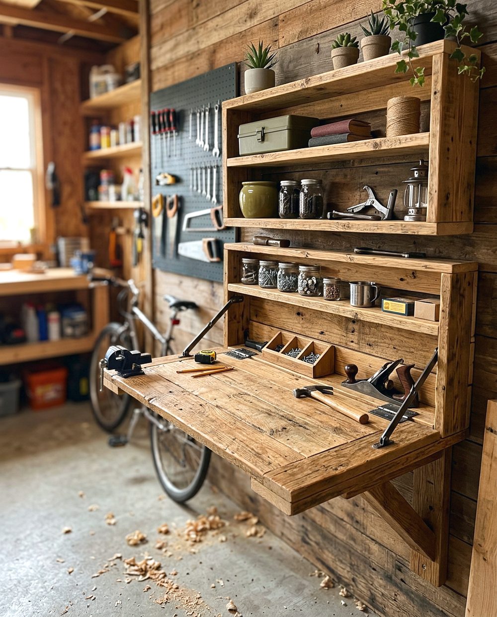 Fold Down Bench with Chalkboard Front