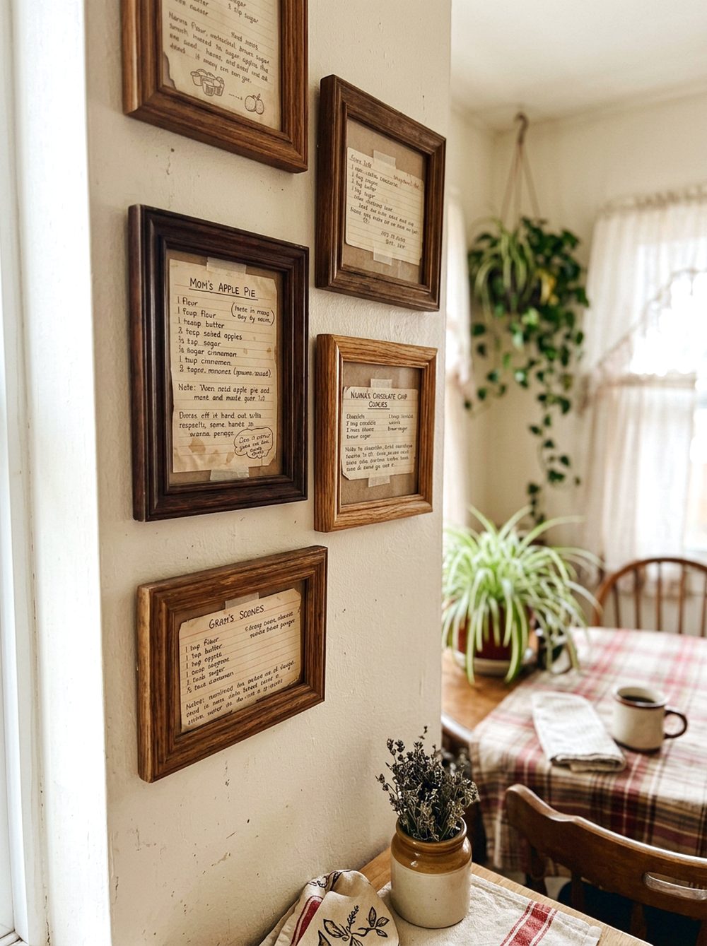 Framed Recipe Wall Corner