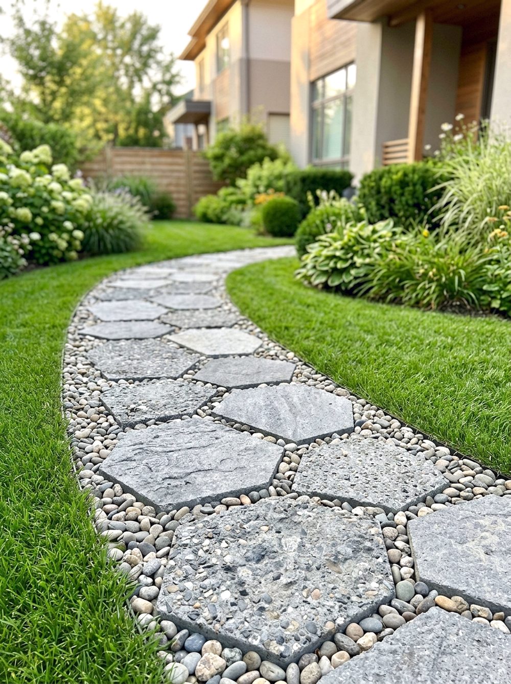 Geometric Stone Stepping Path