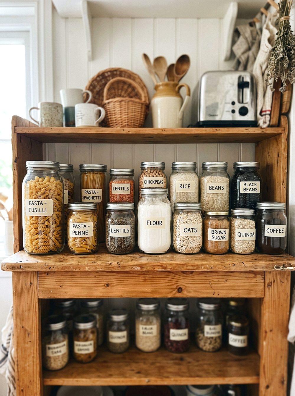 Glass Jar Pantry Shelf