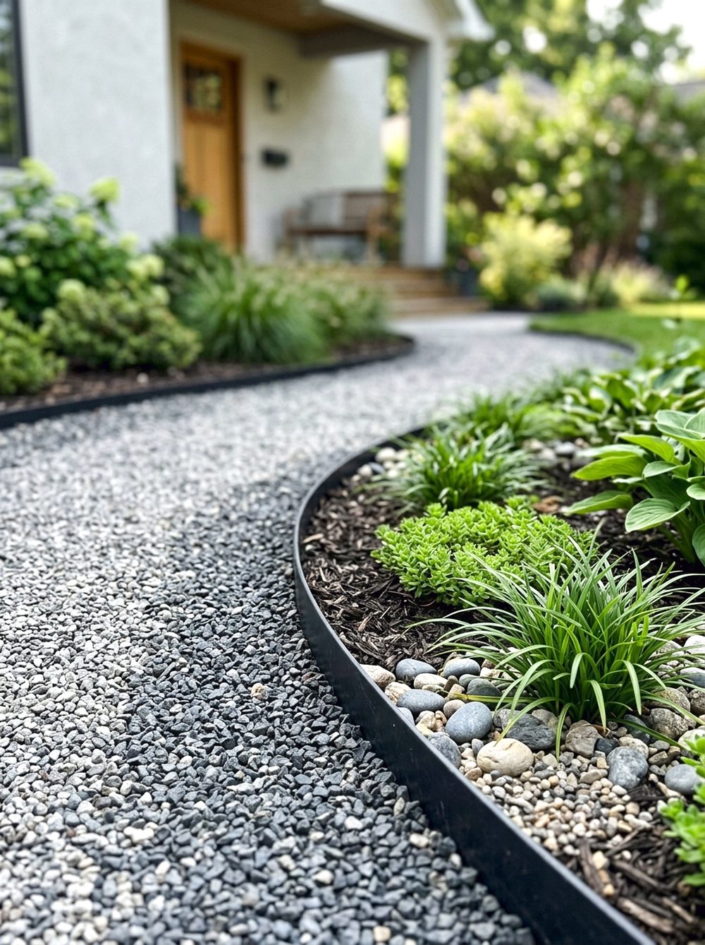 Gravel and Stone Path Border