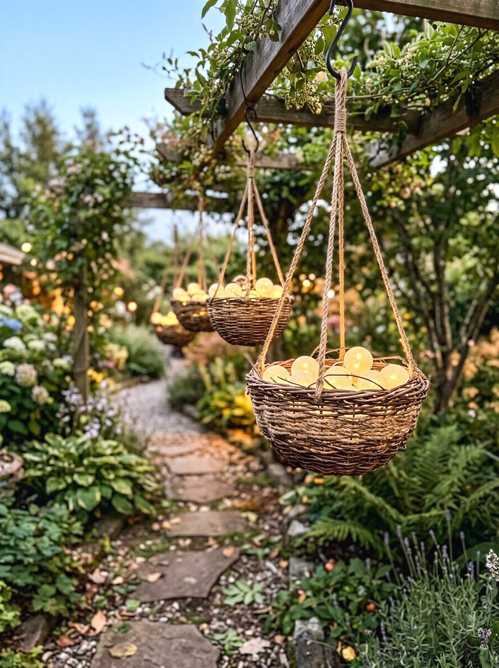 Hanging Basket Light Orbs