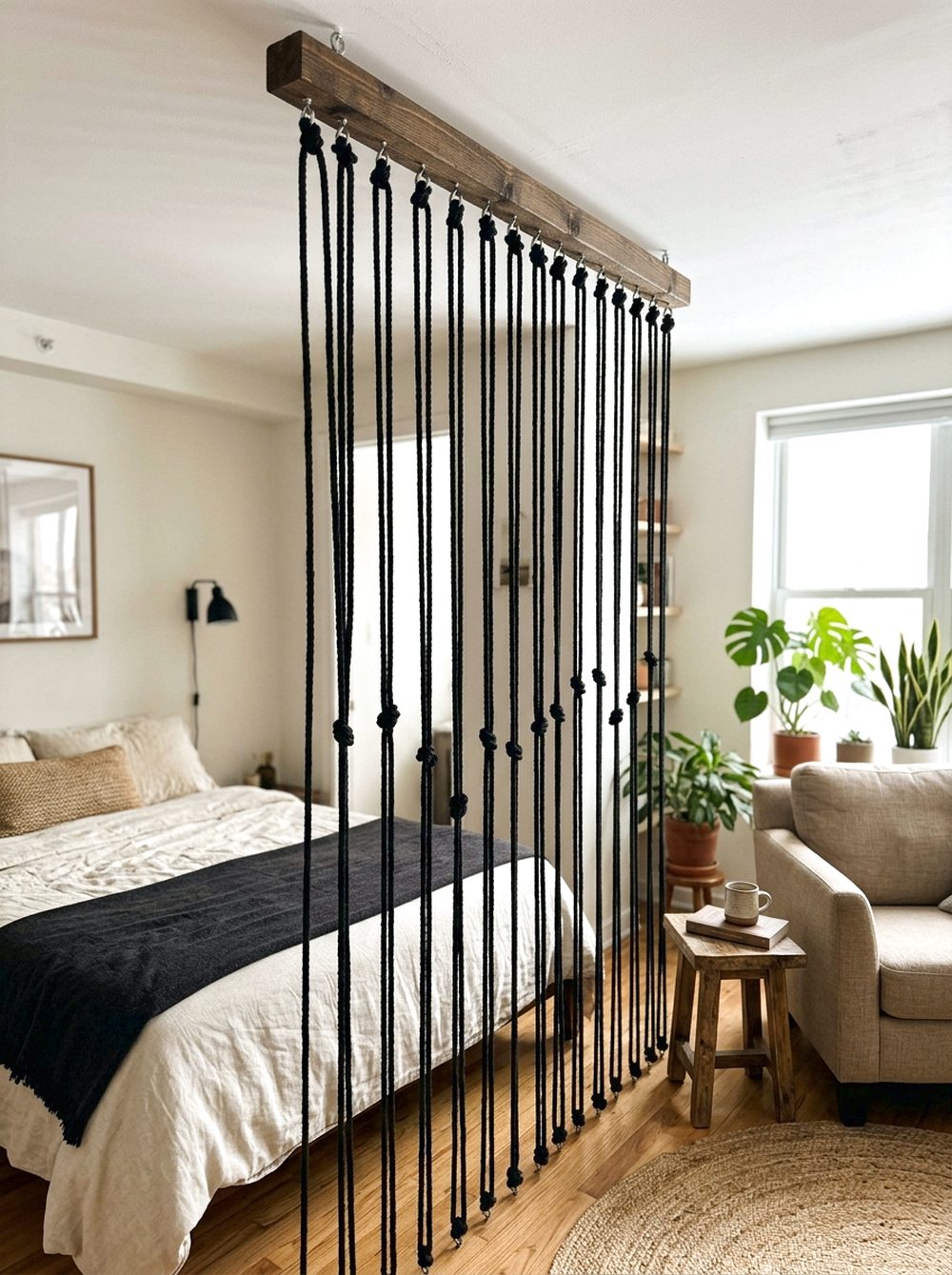 Hanging Black Rope Divider