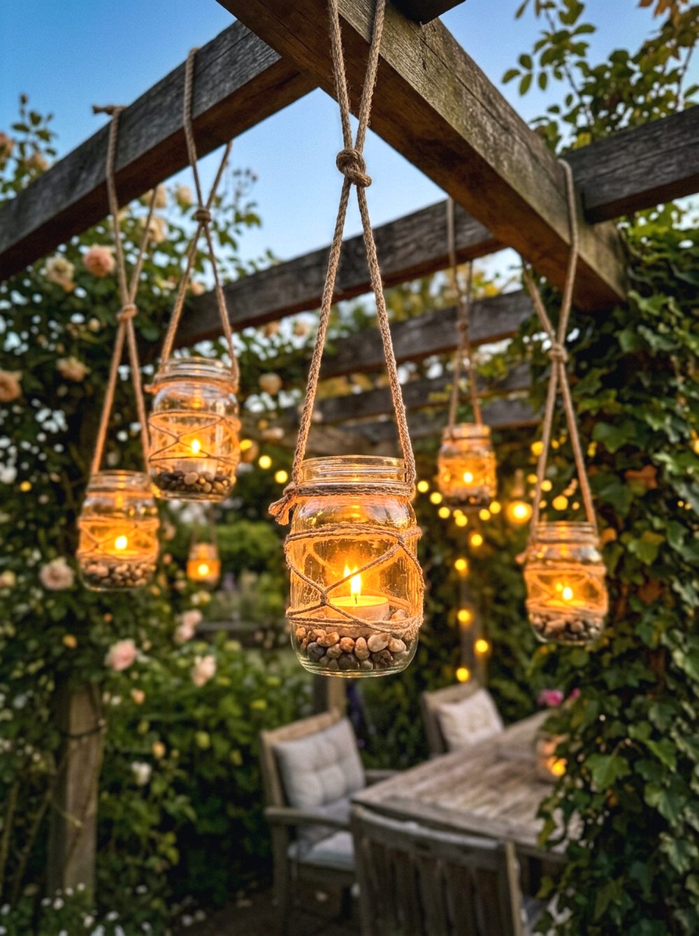 Hanging Mason Jar Lanterns