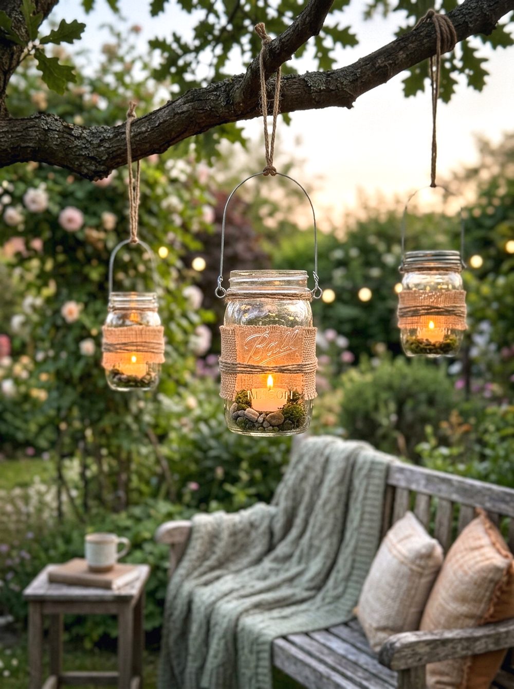 Hanging Mason Jar Lanterns