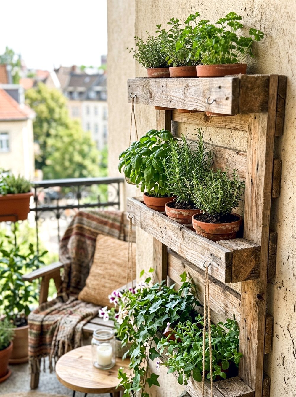 Hanging Pallet Planter Rack