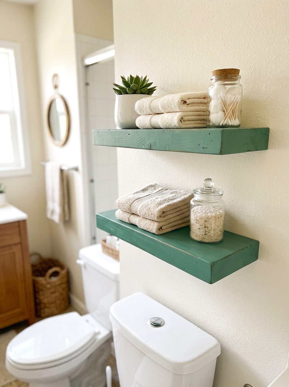 Jade Green Floating Shelves