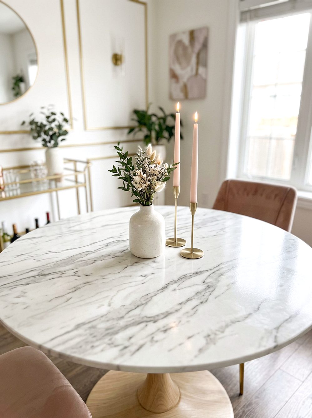 Marble-Look Dining Table