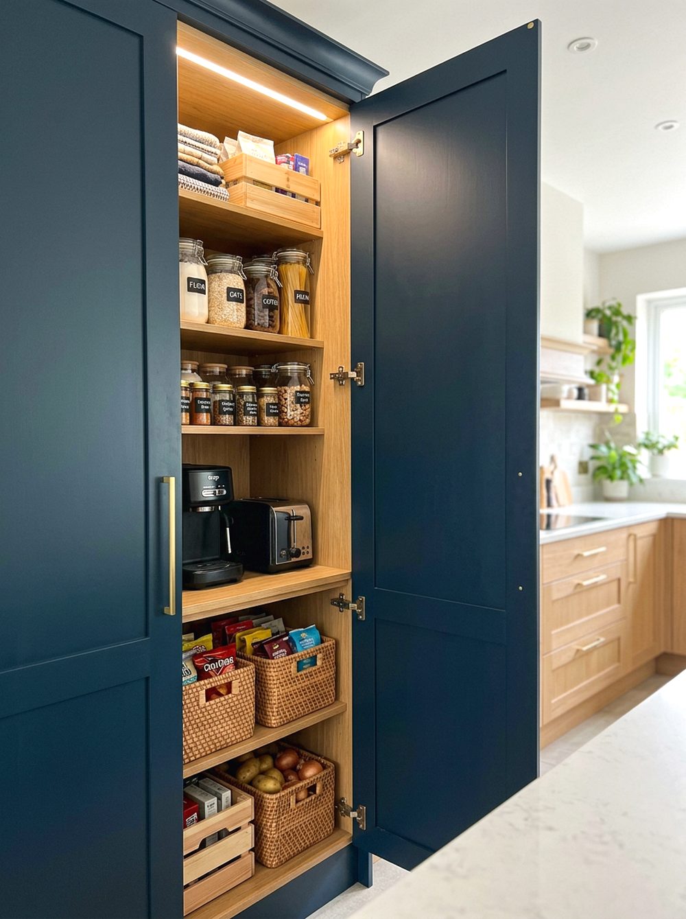 Midnight Blue Hidden Pantry