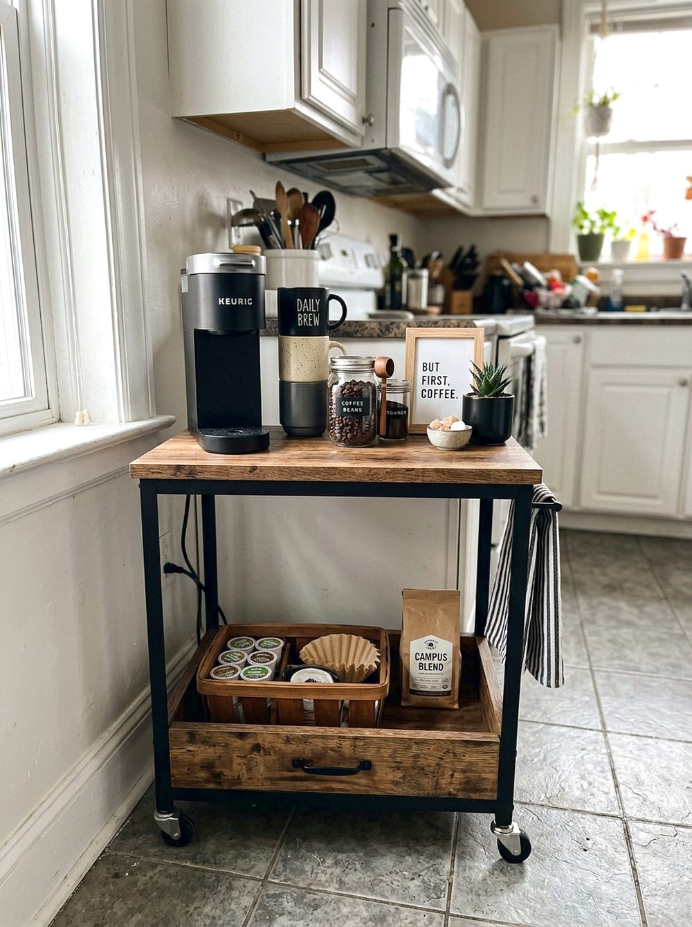 Mini Coffee Station Cart