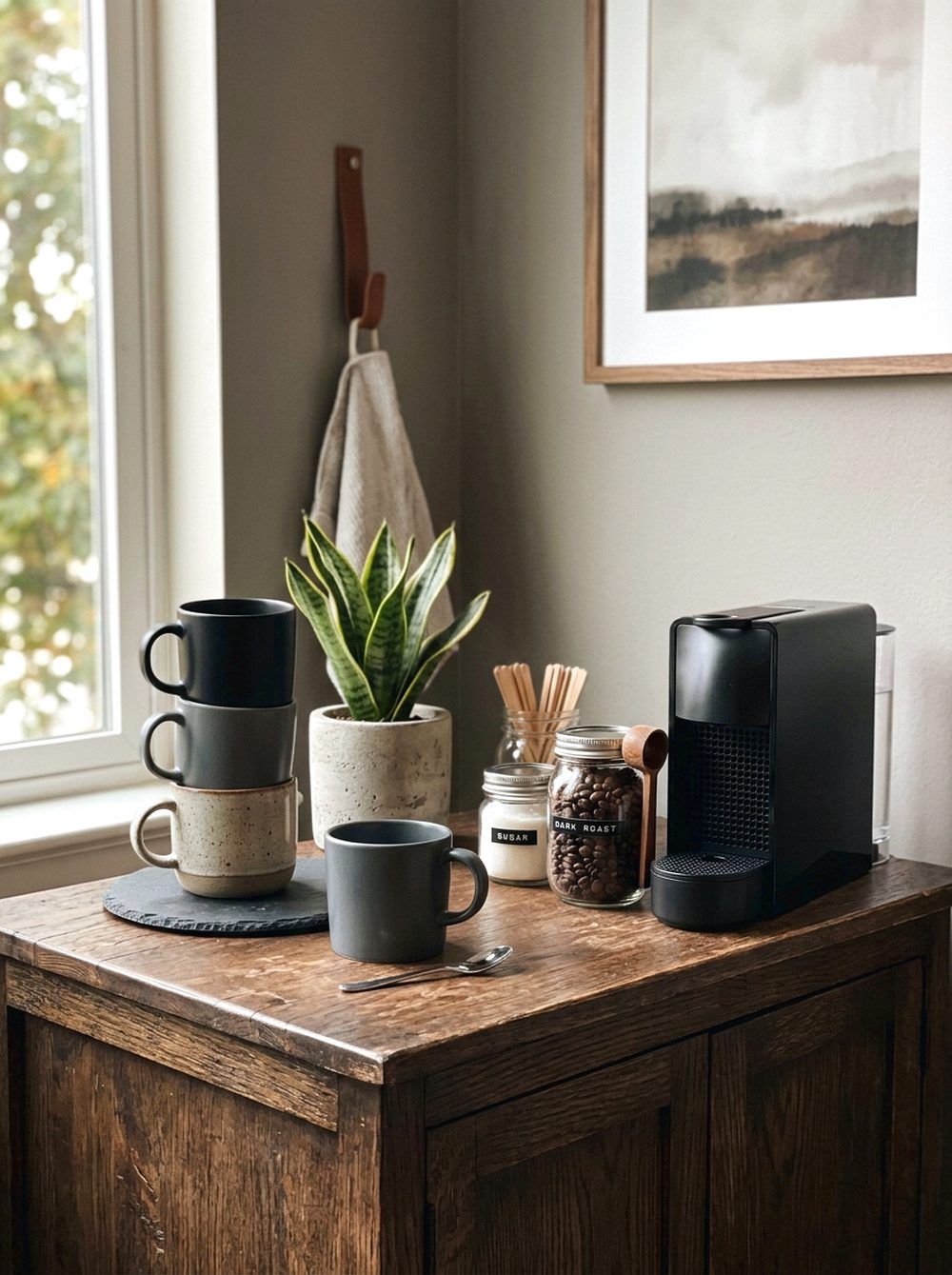 Minimal Coffee Station Corner