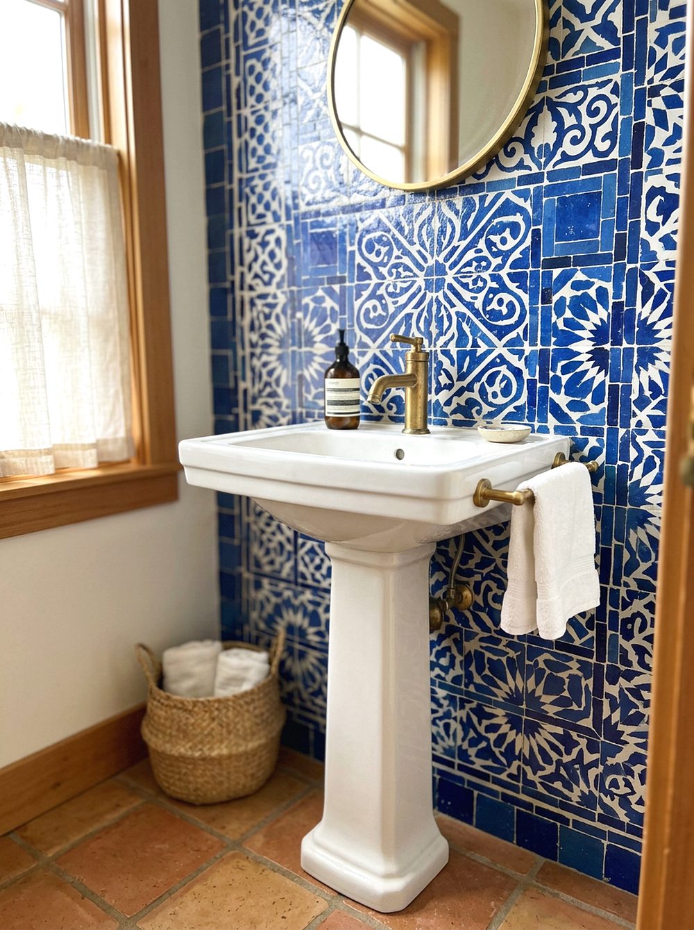 Moroccan Blue Tile Accent Wall