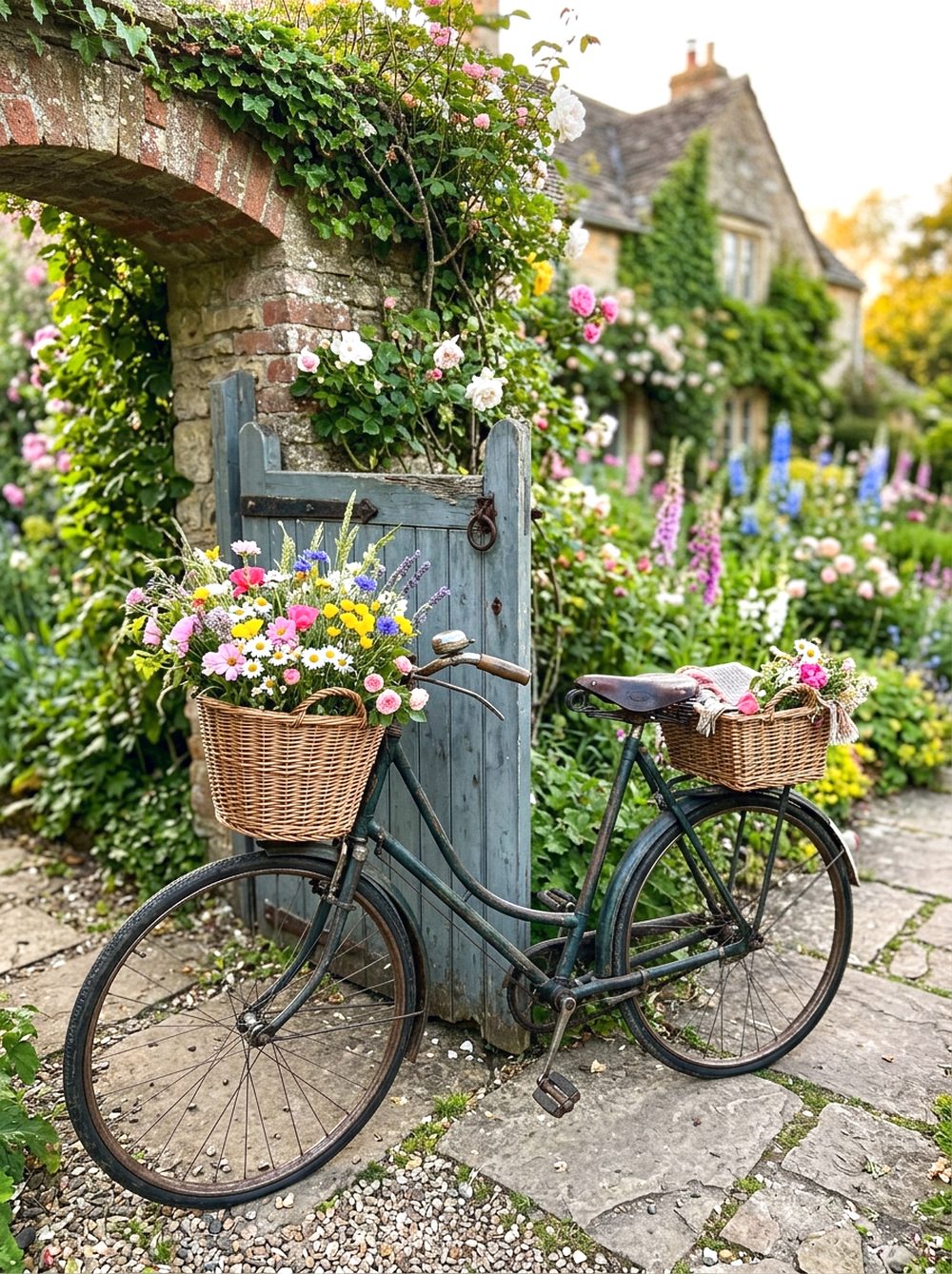 Old Bicycle Flower Display