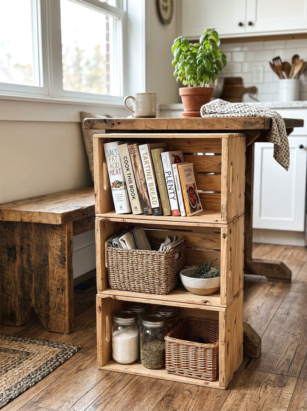 Open Crates Under the Table