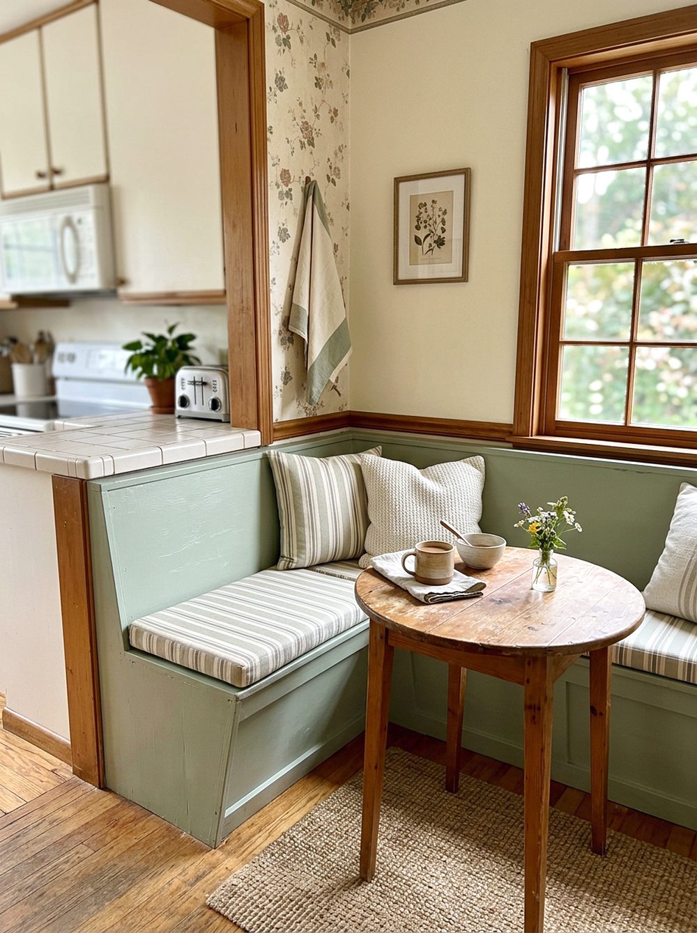Painted Breakfast Nook Bench