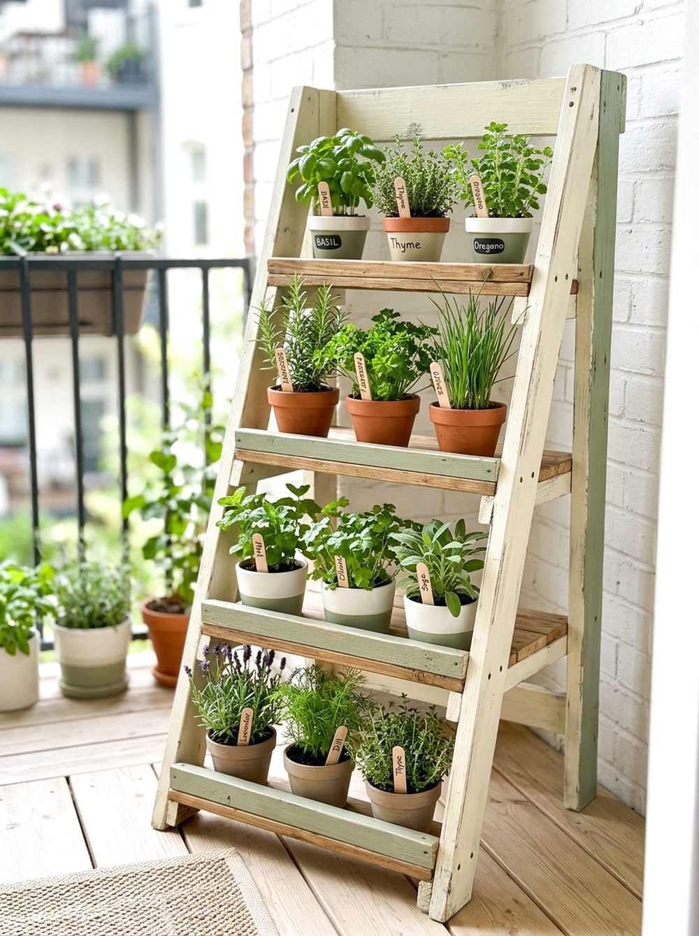 Painted Pallet Herb Ladder