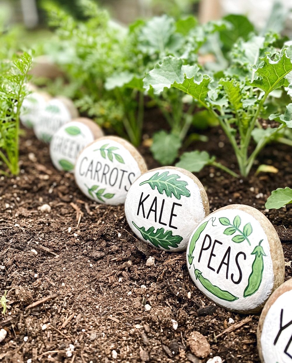 Painted Rock Garden Markers