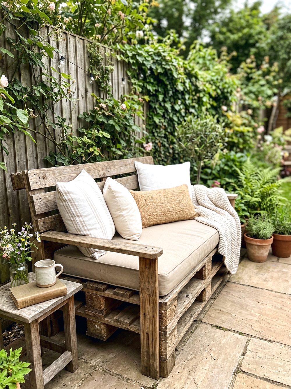 Pallet Bench with Cushions
