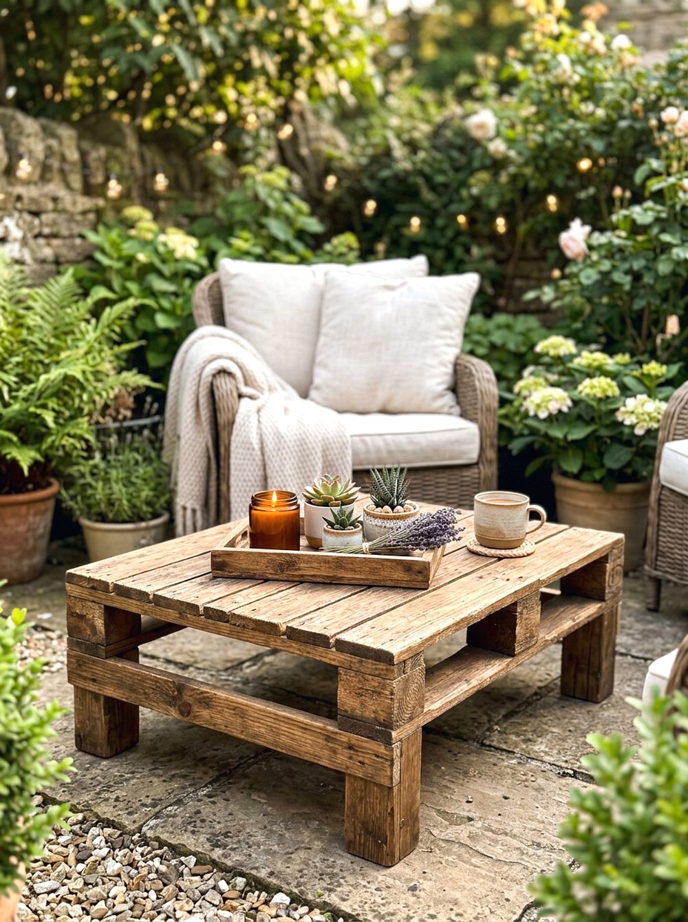 Pallet Coffee Table Setup