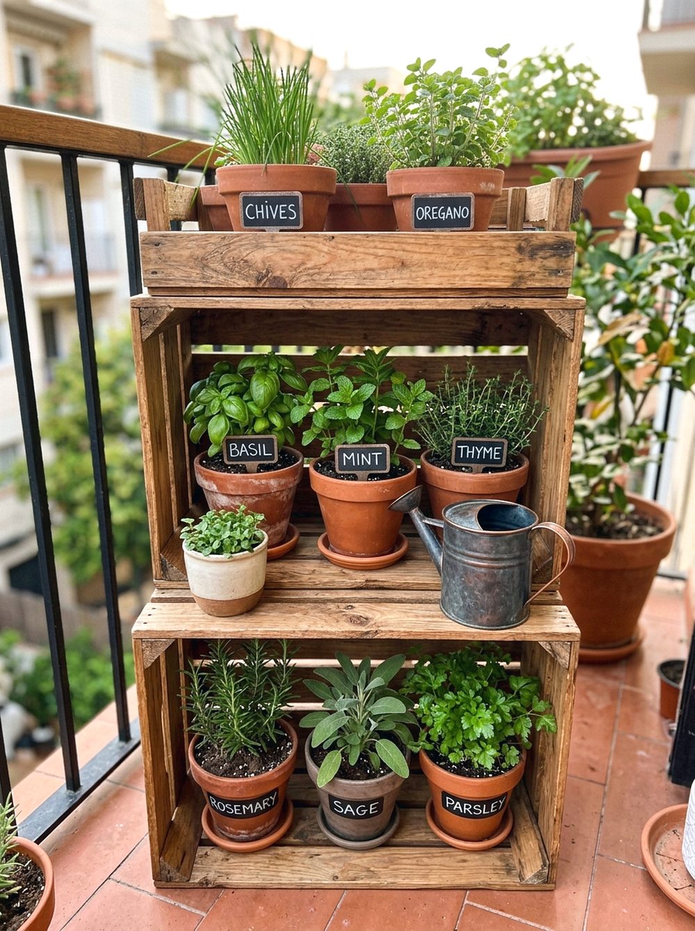 Pallet Crate Herb Stand