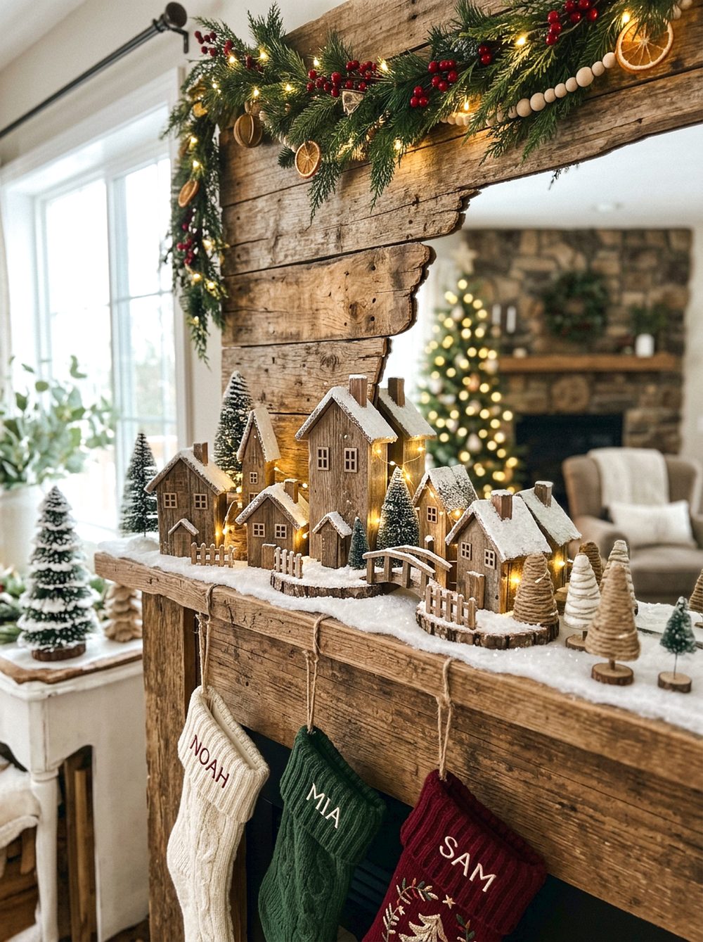 Pallet Mantel Village Backdrop