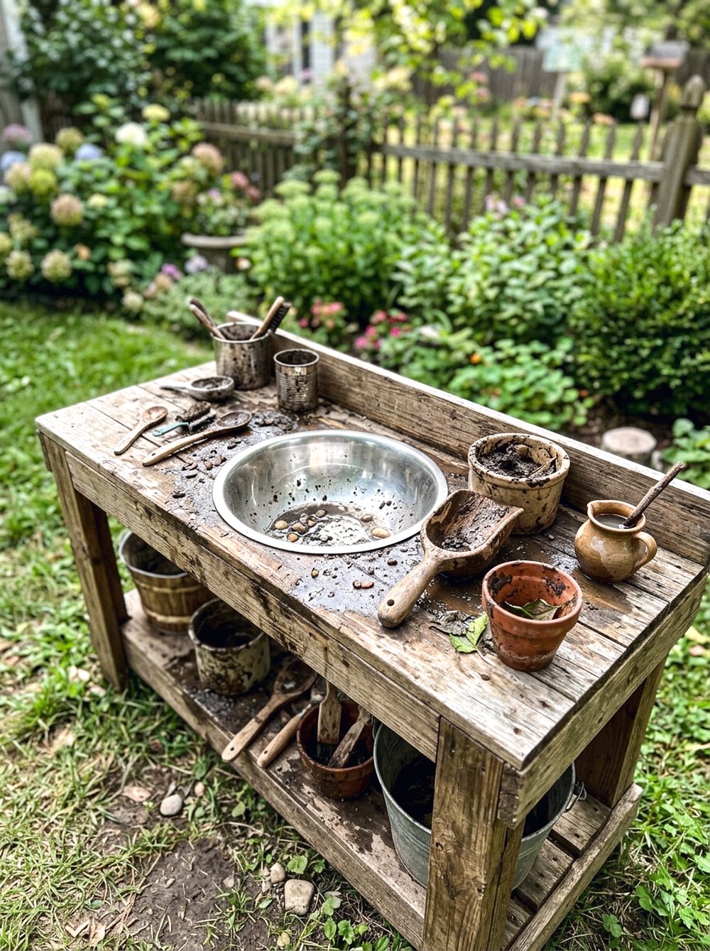 Pallet Mud Kitchen With Sink Bowl