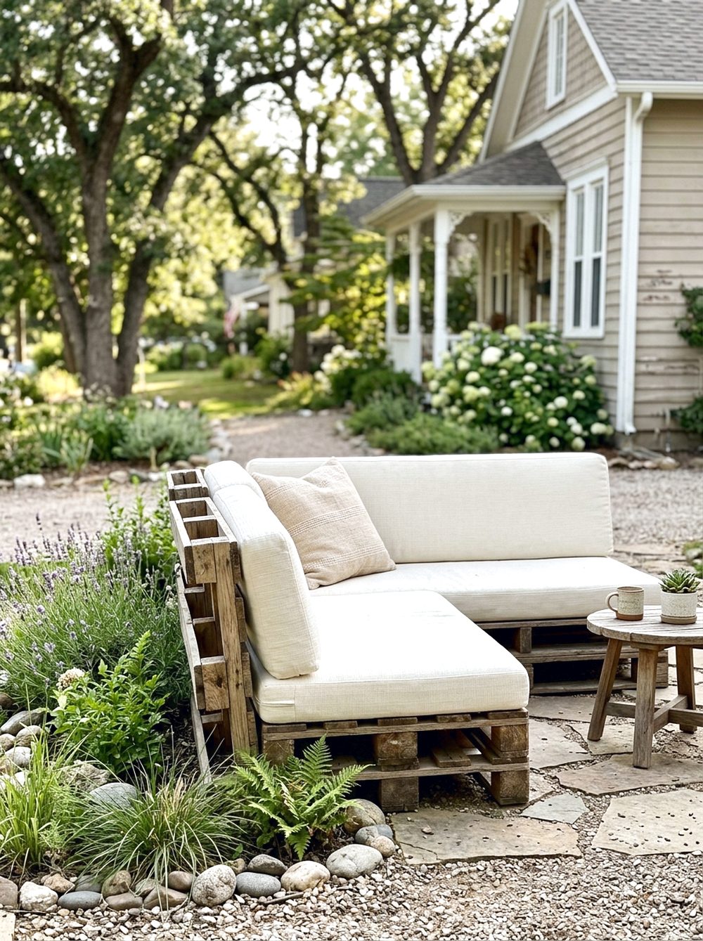 Pallet Sofa With Outdoor Cushions