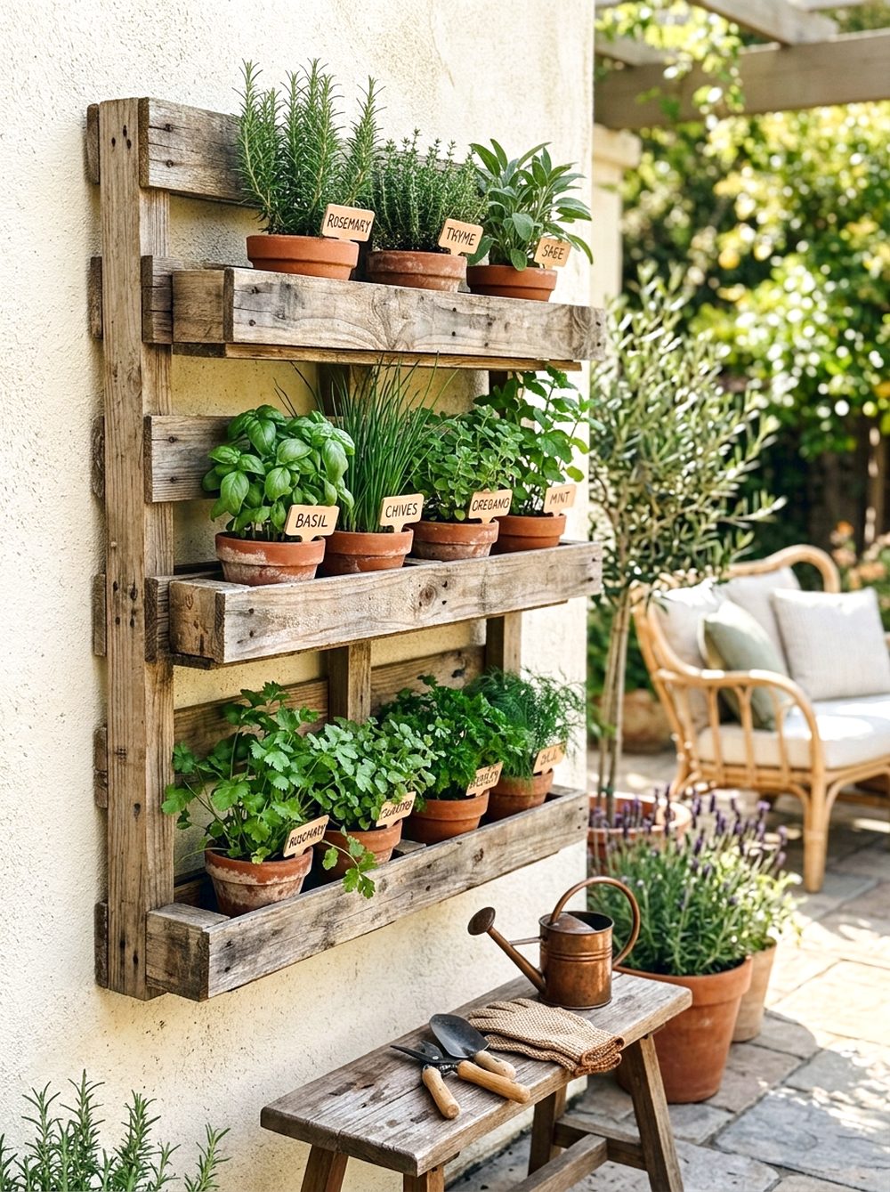 Pallet Vertical Herb Wall