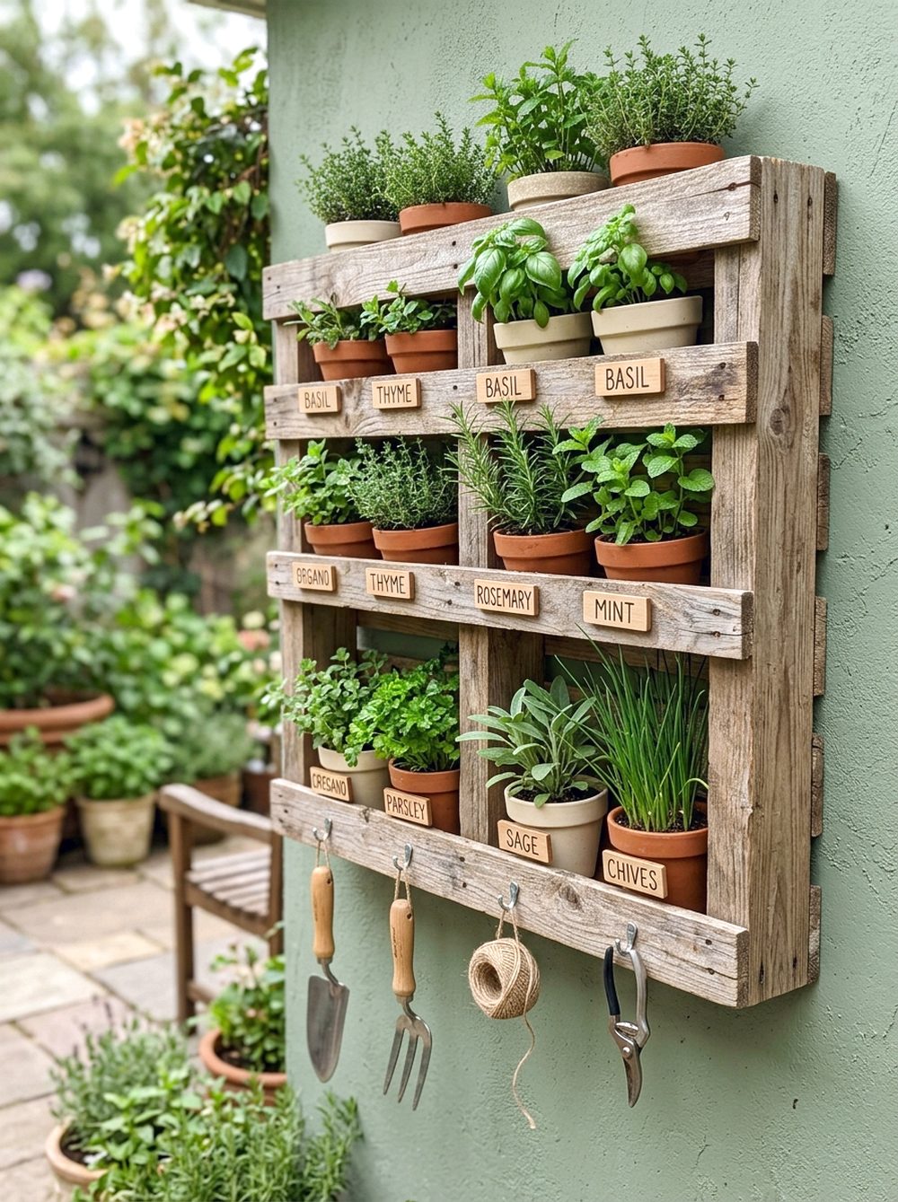 Pallet Vertical Herb Wall