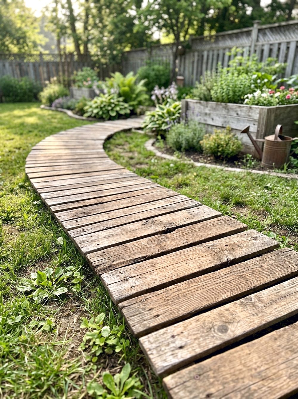 Pallet Wood Boardwalk Path